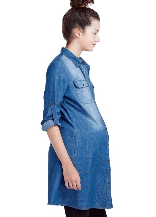 天絲棉牛仔孕哺洋裝