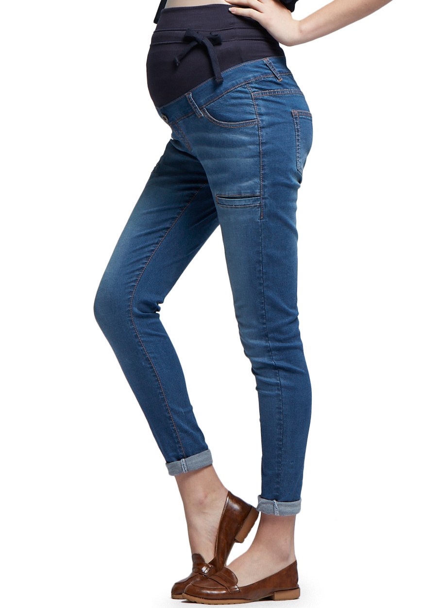 絲柔水洗超彈牛仔孕婦褲