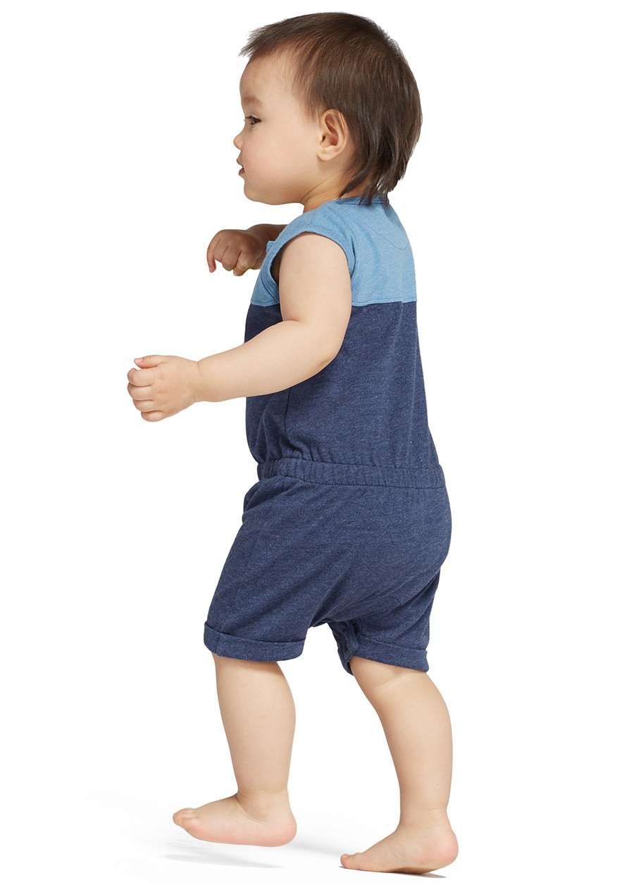 BABY棉質色塊拼接平口褲包屁衣