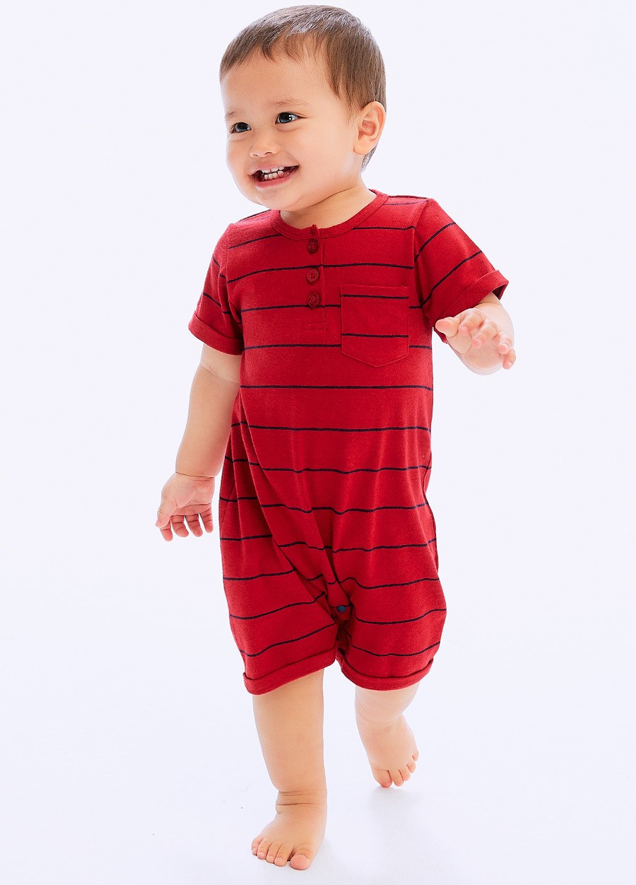 BABY橫紋連身包屁衣