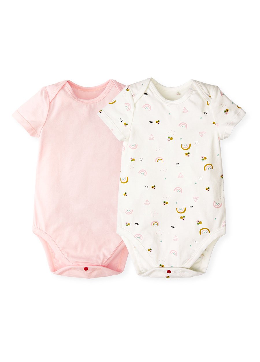 BABY Q彈棉質包屁衣(2入)-彩虹