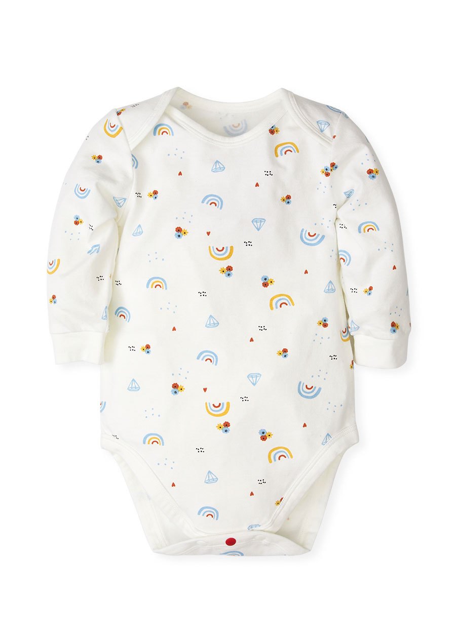BABY Q彈棉質長袖包屁衣(2入)-彩虹