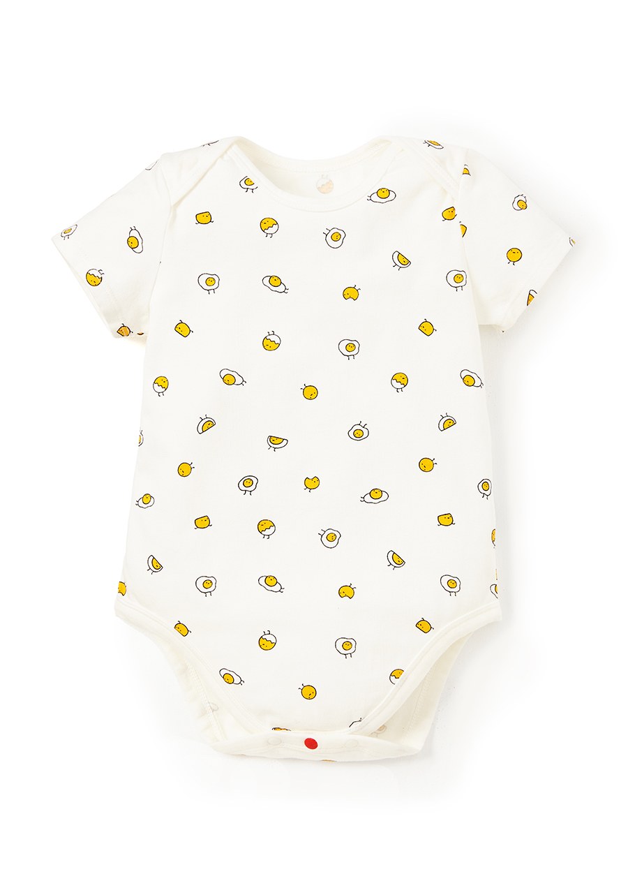 BABY Q彈棉質包屁衣(2入)-蛋黃