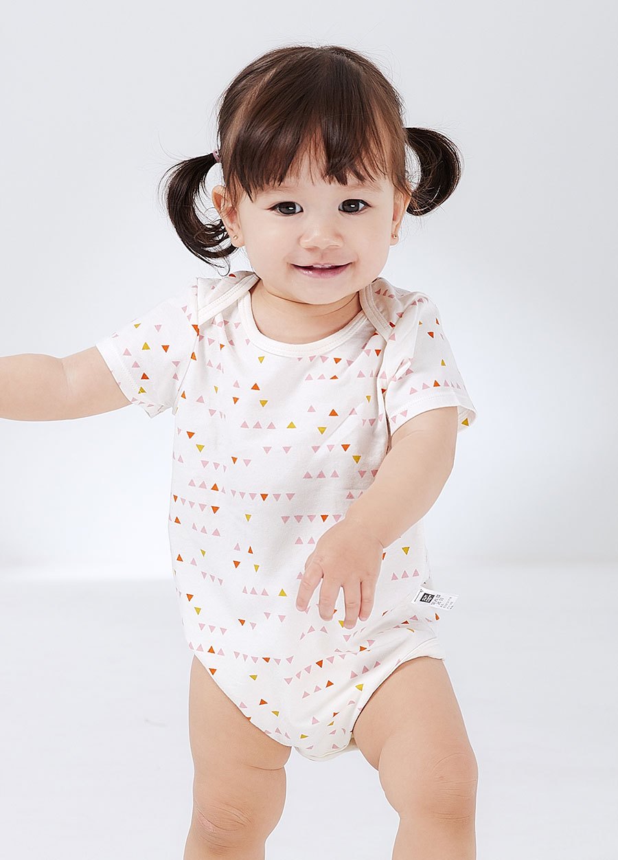 BABY Q彈棉質包屁衣(2入)-幾何三角
