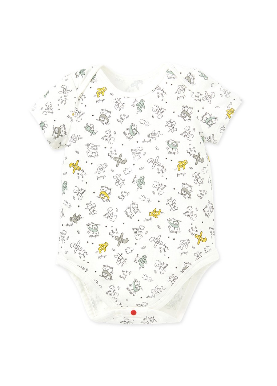 BABY Q彈棉質包屁衣(2入)-飛機
