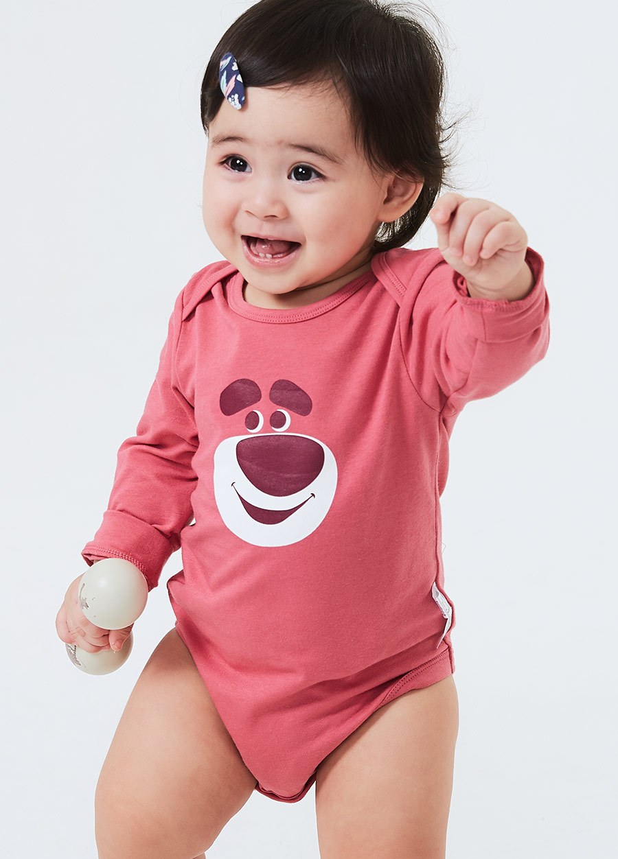 BABY迪士尼Q彈棉質長袖包屁衣-熊抱哥