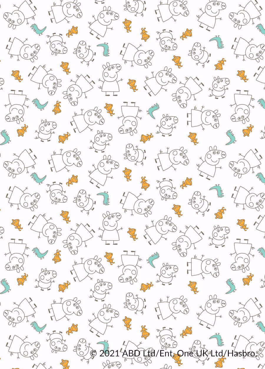 BABY Q彈棉質長袖包屁衣(2入)-線稿佩佩豬