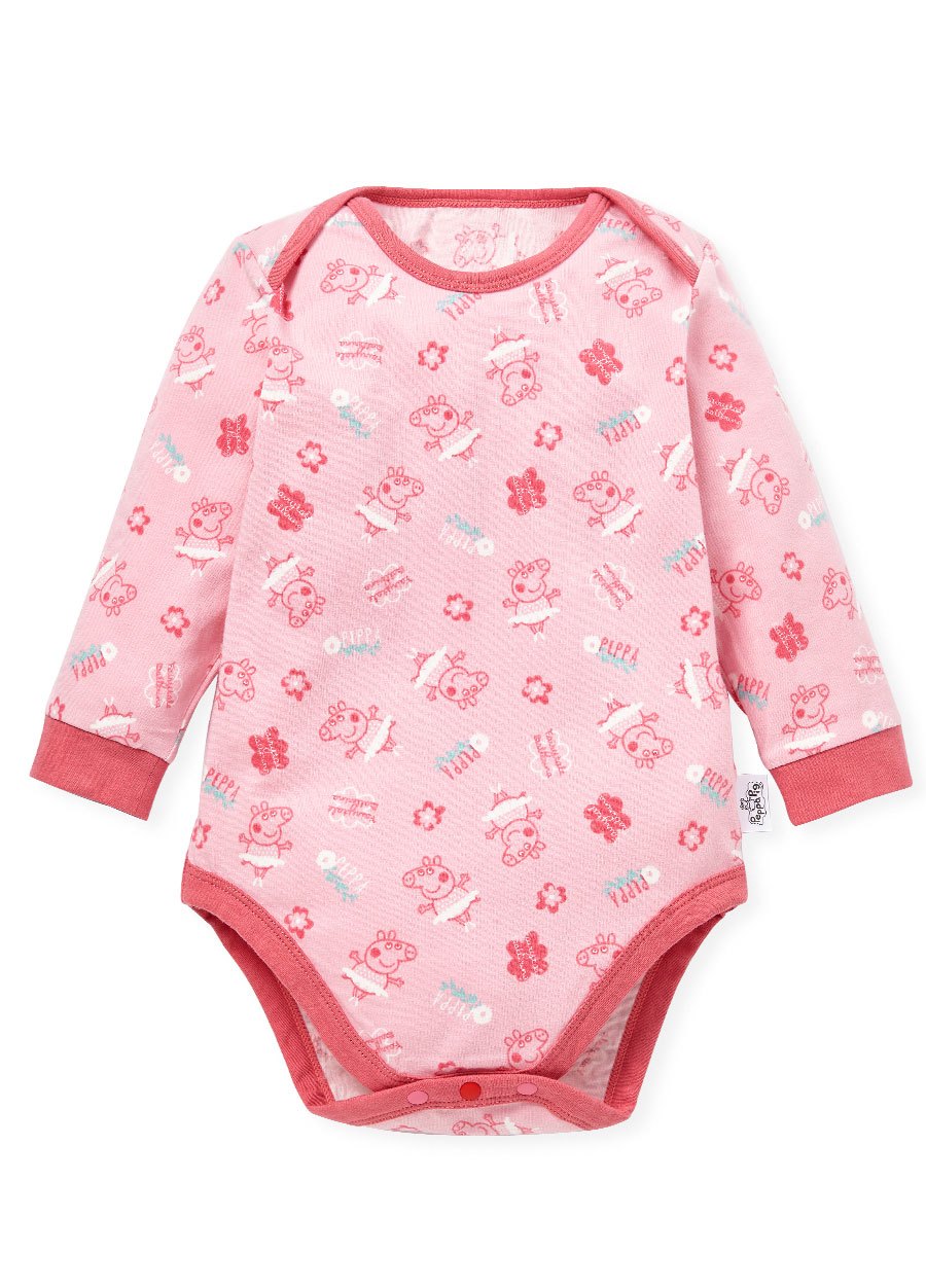 BABY Q彈棉質長袖包屁衣(2入)-跳舞佩佩豬