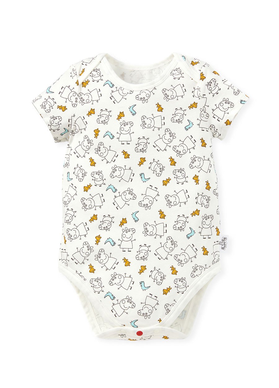 BABY Q彈棉質包屁衣(2入)-線稿佩佩豬