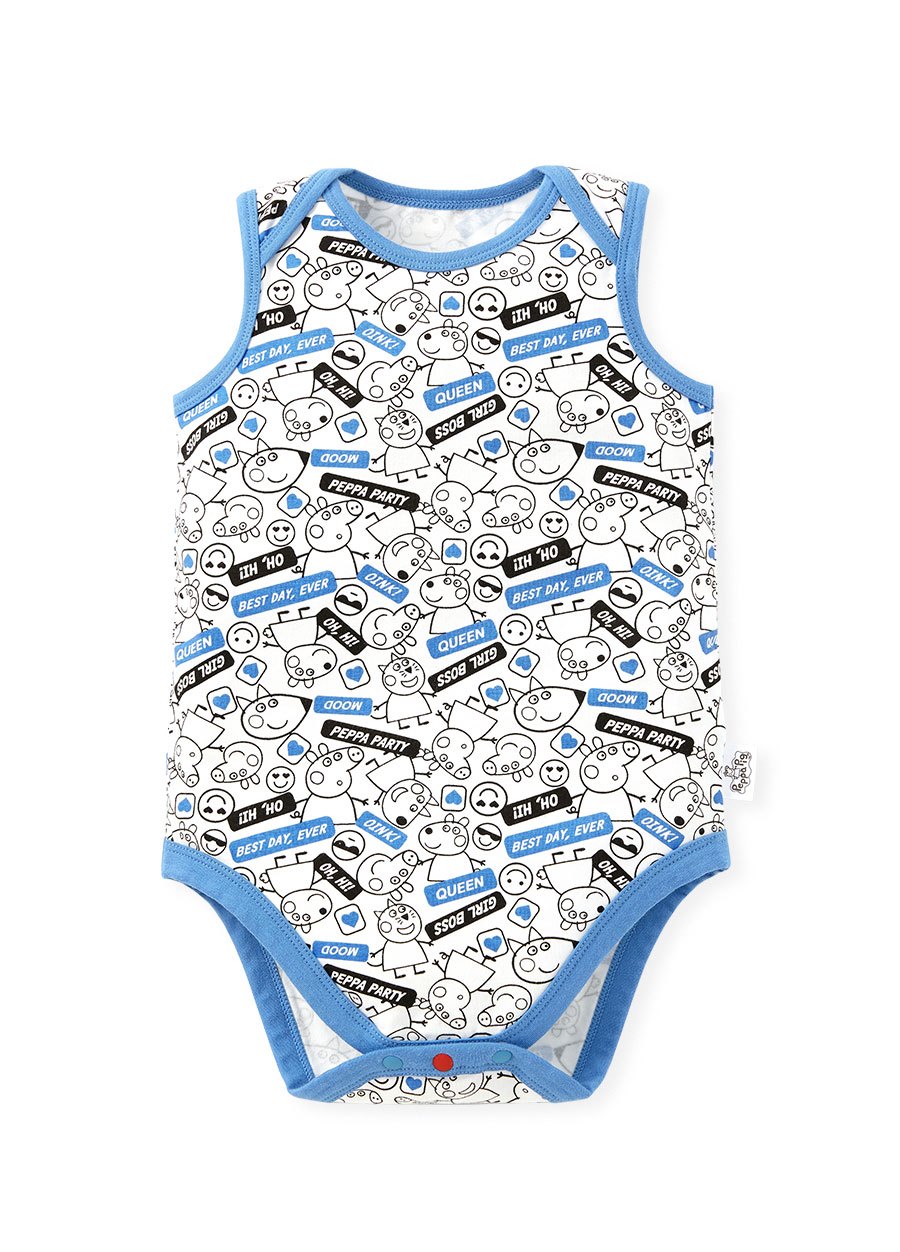 BABY Q彈棉質無袖包屁衣(2入)-標籤佩佩豬