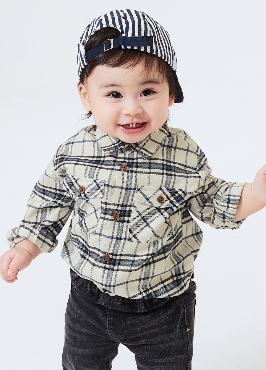 BABY格紋襯衫