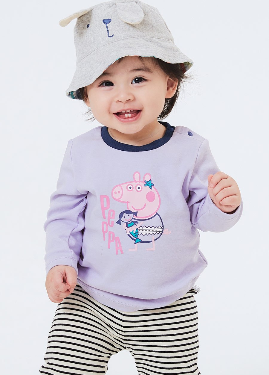 BABY佩佩豬純棉長袖T恤-美人魚佩佩豬