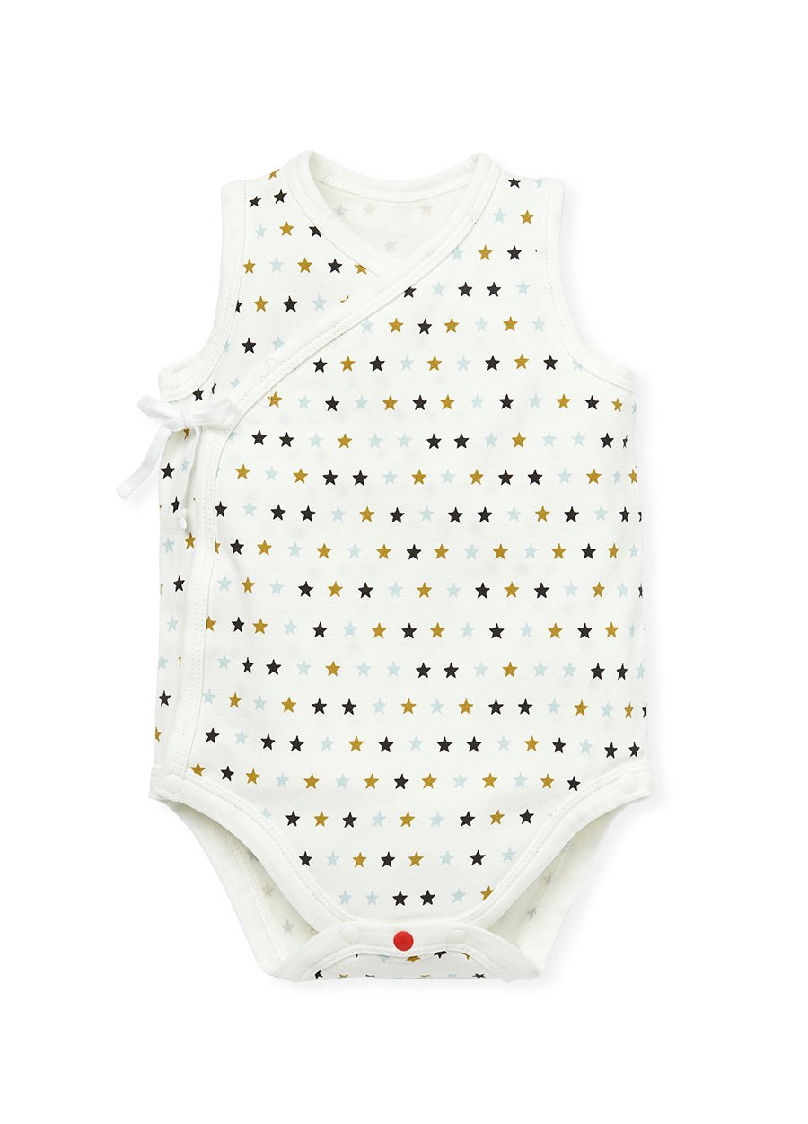 BABY Q彈棉質無袖包屁衣(2入)-星星