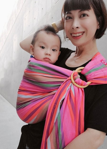 彩虹蠟筆育兒哺乳背巾-彩虹蠟筆1