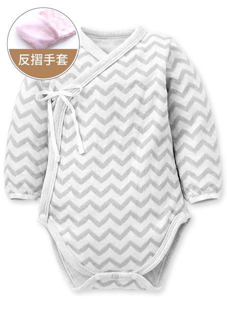 水波紋新生兒內著包屁衣