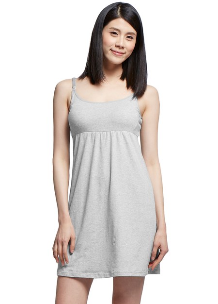 Bra Top 棉感孕哺乳洋裝(網路限定)-麻灰1