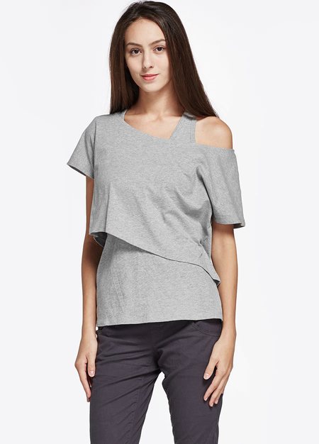 不對稱設計上衣+哺乳背心