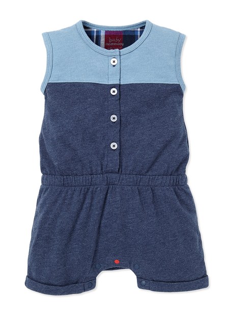 BABY棉質色塊拼接平口褲包屁衣