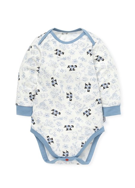 BABY Q彈棉質長袖包屁衣(2入)-玩具總動員-天藍2