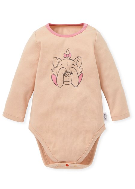 BABY迪士尼純棉長袖包屁衣-瑪麗貓