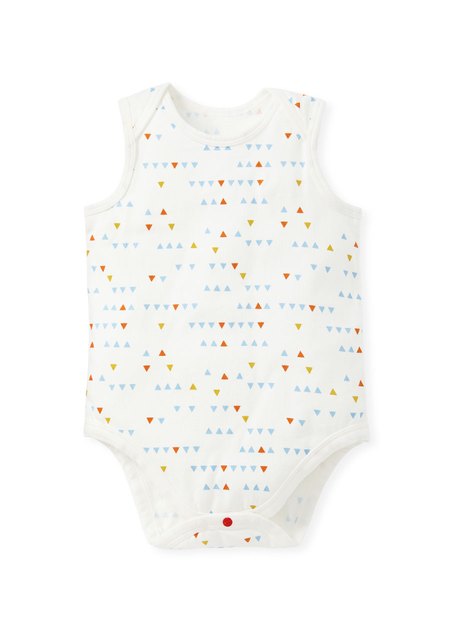 BABY Q彈棉質無袖包屁衣(2入)-幾何三角