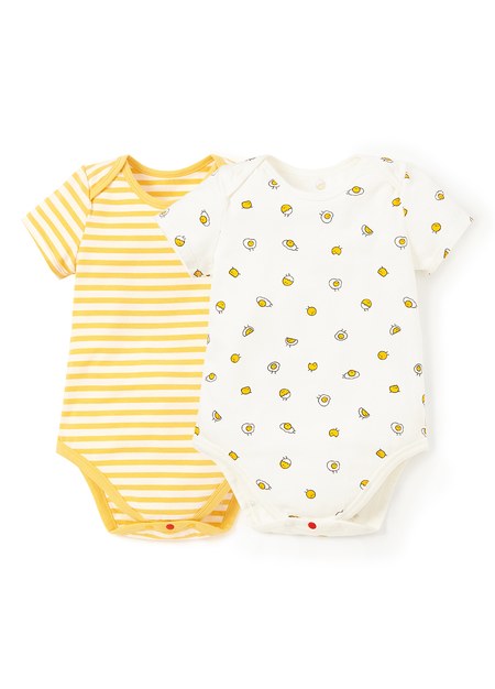 BABY Q彈棉質包屁衣(2入)-蛋黃