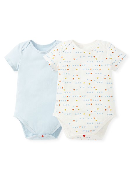 BABY Q彈棉質包屁衣(2入)-幾何三角