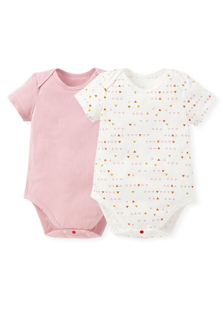 BABY Q彈棉質包屁衣(2入)-幾何三角