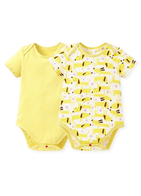 BABY Q彈棉質包屁衣(2入)-狗狗