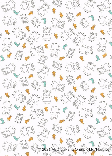 BABY Q彈棉質長袖包屁衣(2入)-線稿佩佩豬