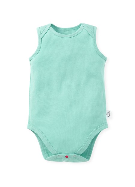 BABY Q彈棉質無袖包屁衣(2入)-線稿佩佩豬-淺綠3