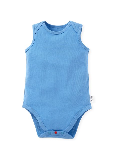 BABY Q彈棉質無袖包屁衣(2入)-標籤佩佩豬-藍色3