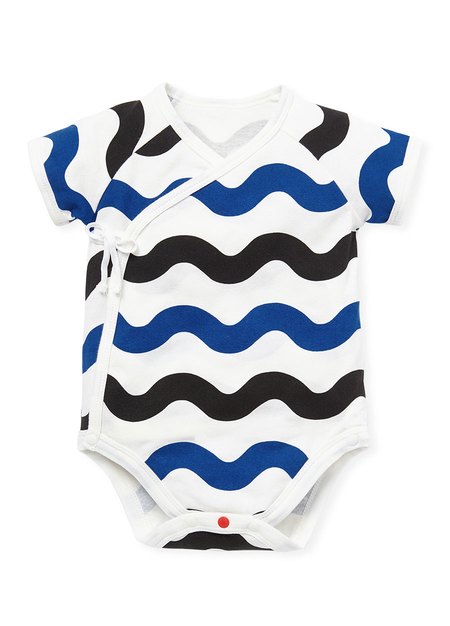 新生兒Q彈棉質包屁衣(2入)-點點/水波紋