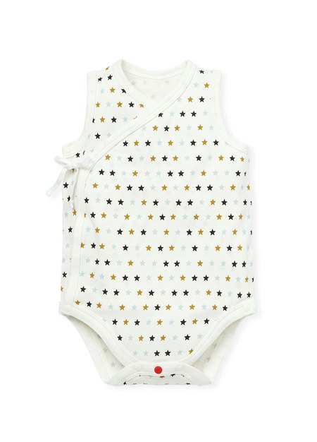 BABY Q彈棉質無袖包屁衣(2入)-星星