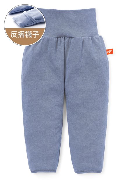 新生兒Q彈棉質護肚褲(10分)-素色-灰藍1
