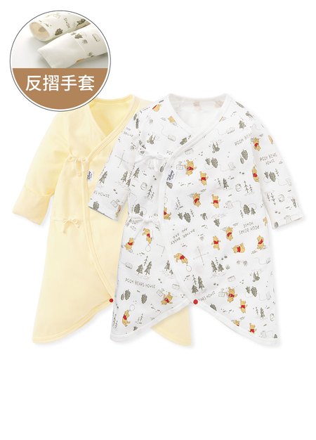 新生兒Q彈棉質蝴蝶衣(2入)-森林維尼