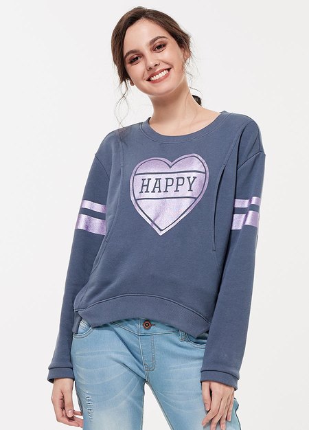 Happy燙箔哺乳大學T