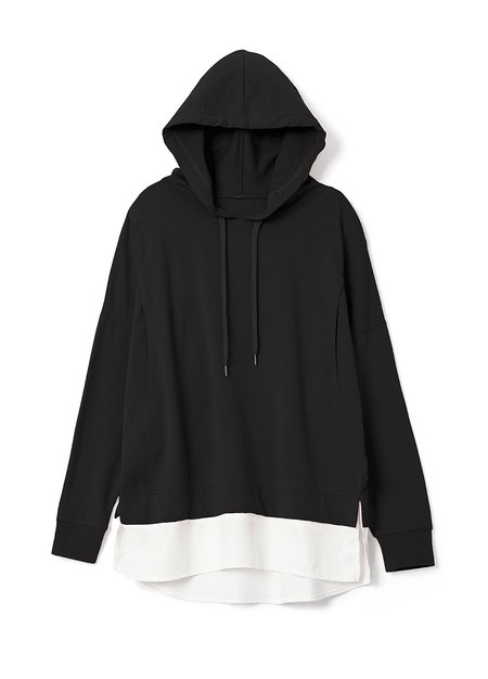 棉質連帽假兩件孕哺罩衫