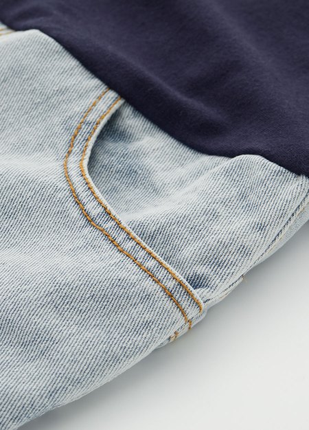 雪花抽鬚牛仔孕婦短褲