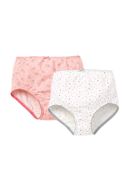 MERYL抗菌孕婦印花中高腰內褲(2入組)-淺粉1