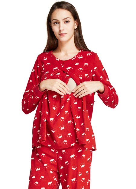 超細刷毛孕哺居家服組-丈青2