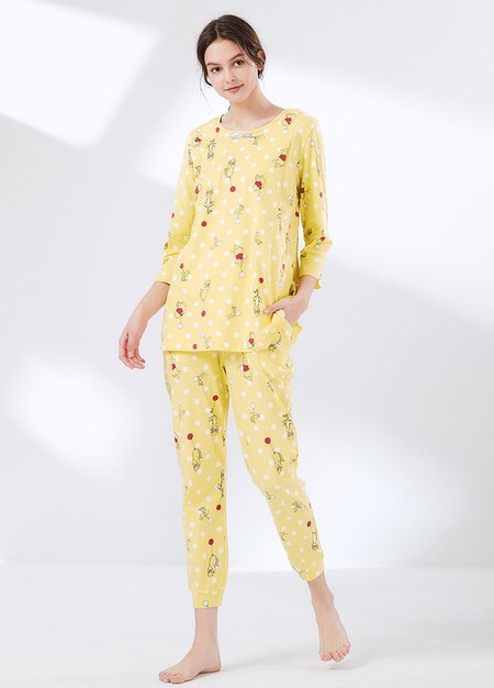 迪士尼維尼孕哺居家服組-黃色3