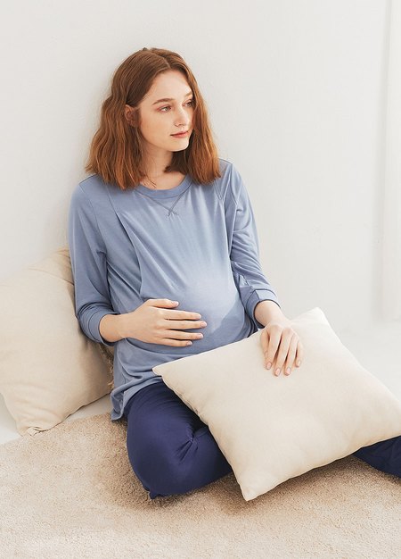 素色撞色孕哺居家服組