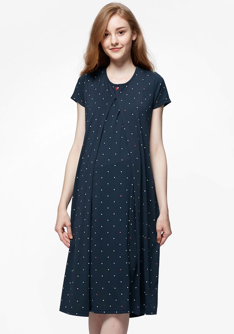 點點米奇頭孕哺居家洋裝