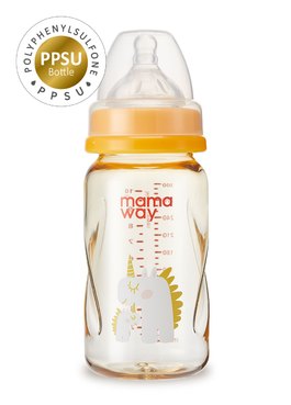 PPSU蜂蜜瓶300ml(含奶嘴M+) - 黃色