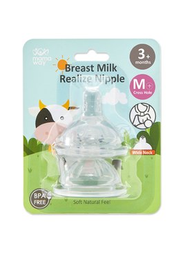 母乳實感防脹氣寬口奶嘴2入 - M