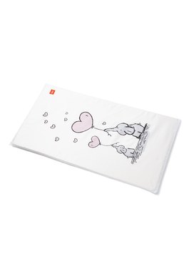 親子大象芬蘭嬰兒床墊套 - 白色