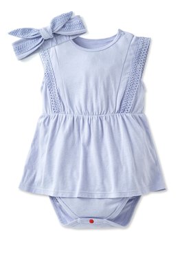 BABY蕾絲造型包屁洋裝(附髮帶)