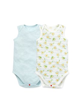 BABY純棉網眼無袖包屁衣(2入)-西瓜/柳丁/西洋梨