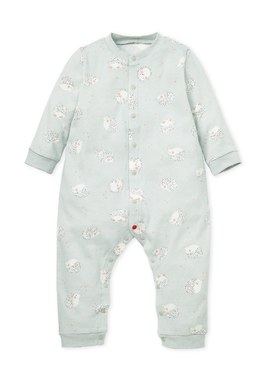 BABY長袖連身衣-刺蝟寶寶 - 灰藍